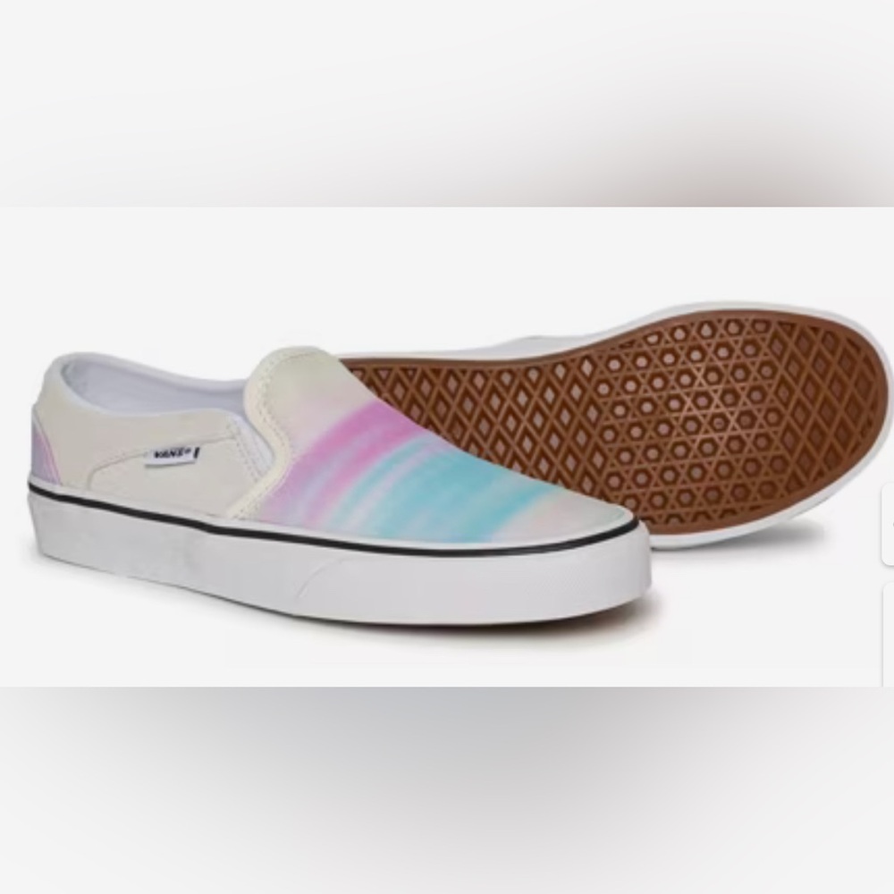 •VANS•NWT/NIB CHROMA BLUR MULTICOLOR/WHITE OLD SKOOL SLIP-ON SNEAKER SIZE 6.5